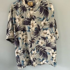 Jamaica Jaxx 100% Silk Shirt XL Floral, Hawaiian
